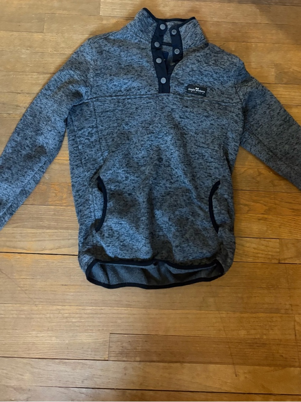 Simply Southern Heathered Gray Snap-Button Pullover